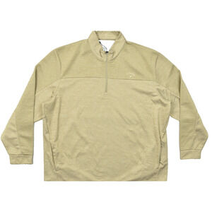 Callaway Golf Men's XXL 1/4 Zip Pullover Fleece Lined Gold Textured Sweater XXL